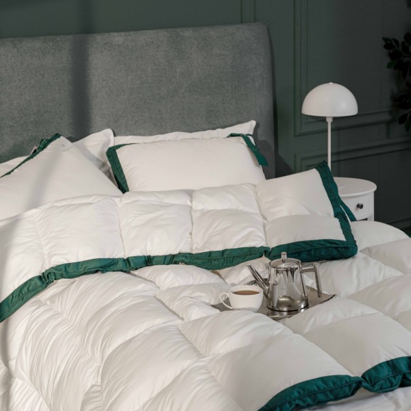 Фото - Набір ковдра полуторна + подушка MirSon № 10008 Imperial Satin Luxe всесезонна 140x205 Гусячий пух + 50x70 (2200010810486)